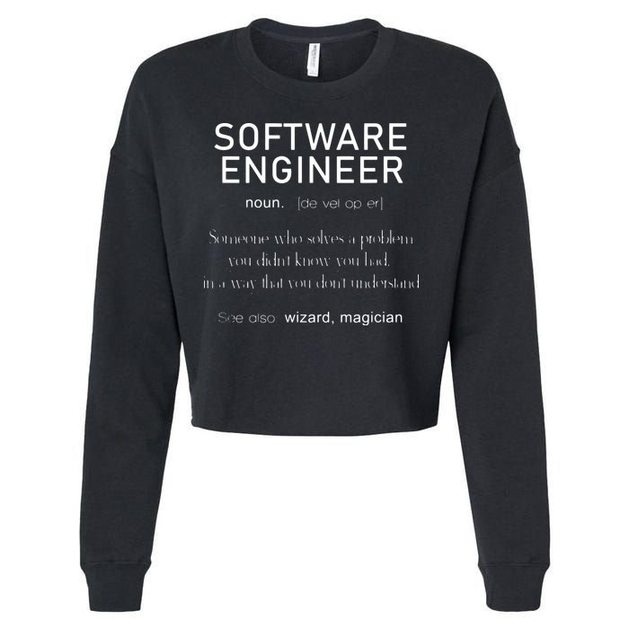 Software Engineer Definition Shirts Coder Definition Cropped Pullover Crew