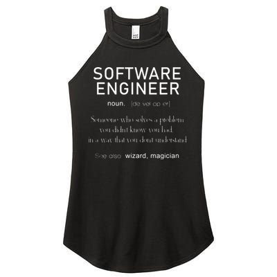 Software Engineer Definition Shirts Coder Definition Women's Perfect Tri Rocker Tank