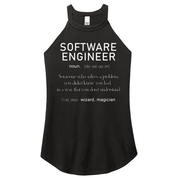Software Engineer Definition Shirts Coder Definition Women's Perfect Tri Rocker Tank