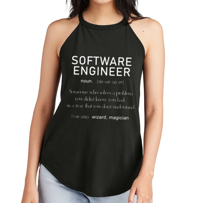 Software Engineer Definition Shirts Coder Definition Women's Perfect Tri Rocker Tank