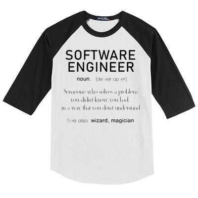 Software Engineer Definition Shirts Coder Definition Kids Colorblock Raglan Jersey