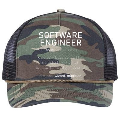 Software Engineer Definition Shirts Coder Definition Retro Rope Trucker Hat Cap