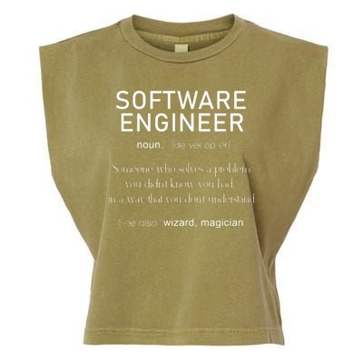 Software Engineer Definition Shirts Coder Definition Garment-Dyed Women's Muscle Tee