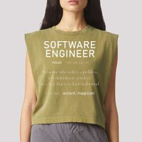 Software Engineer Definition Shirts Coder Definition Garment-Dyed Women's Muscle Tee