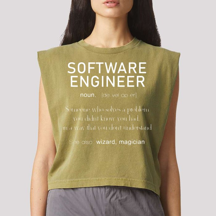 Software Engineer Definition Shirts Coder Definition Garment-Dyed Women's Muscle Tee