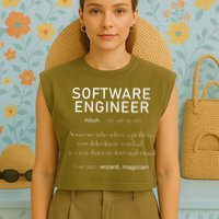 Software Engineer Definition Shirts Coder Definition Garment-Dyed Women's Muscle Tee