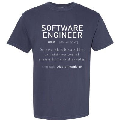 Software Engineer Definition Shirts Coder Definition Garment-Dyed Heavyweight T-Shirt