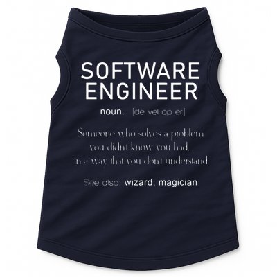Software Engineer Definition Shirts Coder Definition Doggie Tank