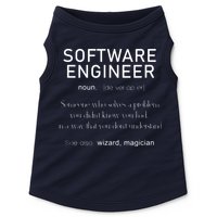 Software Engineer Definition Shirts Coder Definition Doggie Tank