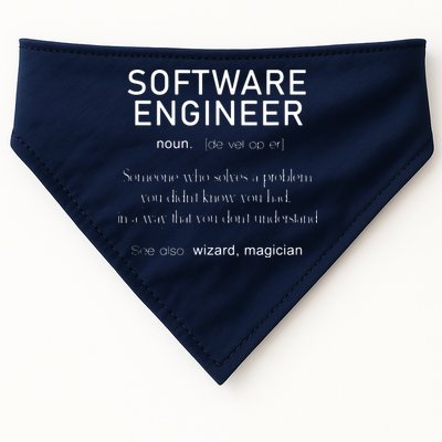 Software Engineer Definition Shirts Coder Definition USA-Made Doggie Bandana
