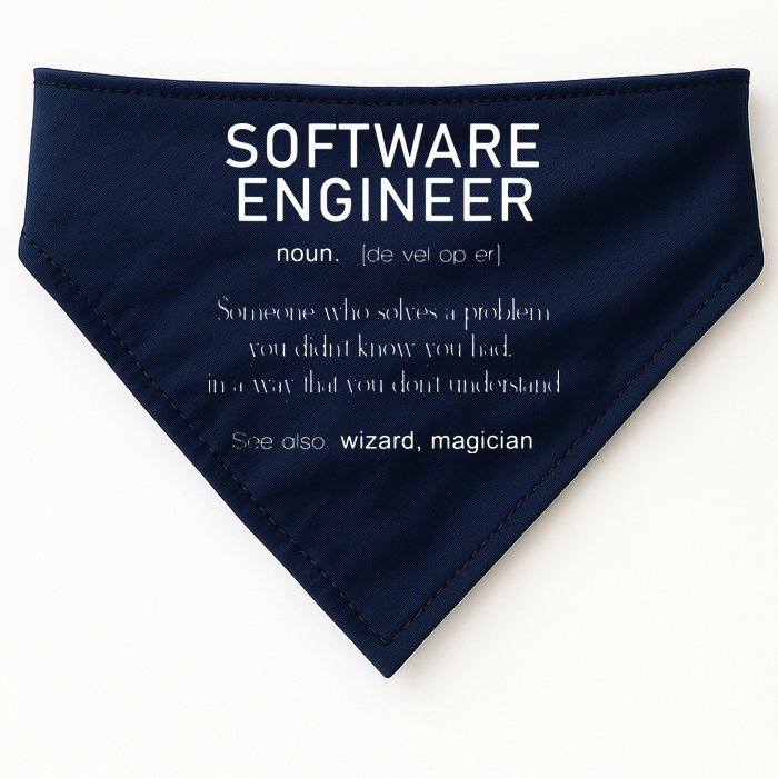Software Engineer Definition Shirts Coder Definition USA-Made Doggie Bandana