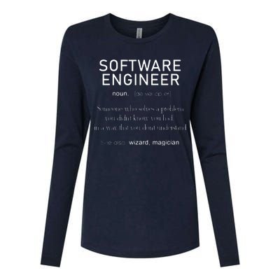 Software Engineer Definition Shirts Coder Definition Womens Cotton Relaxed Long Sleeve T-Shirt