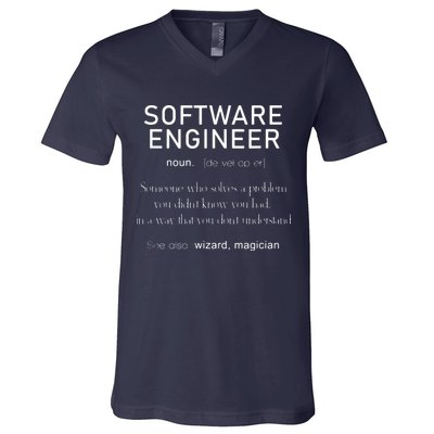 Software Engineer Definition Shirts Coder Definition V-Neck T-Shirt