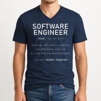 Software Engineer Definition Shirts Coder Definition V-Neck T-Shirt