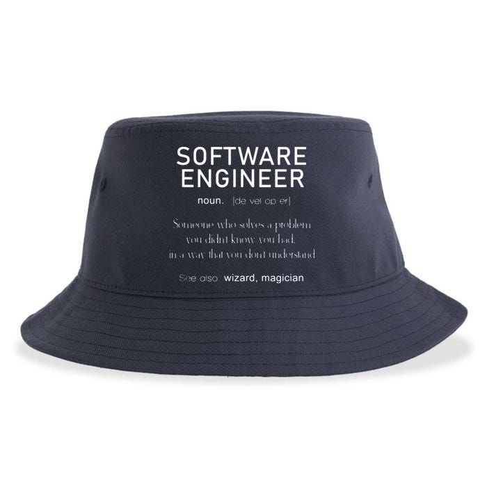 Software Engineer Definition Shirts Coder Definition Sustainable Bucket Hat