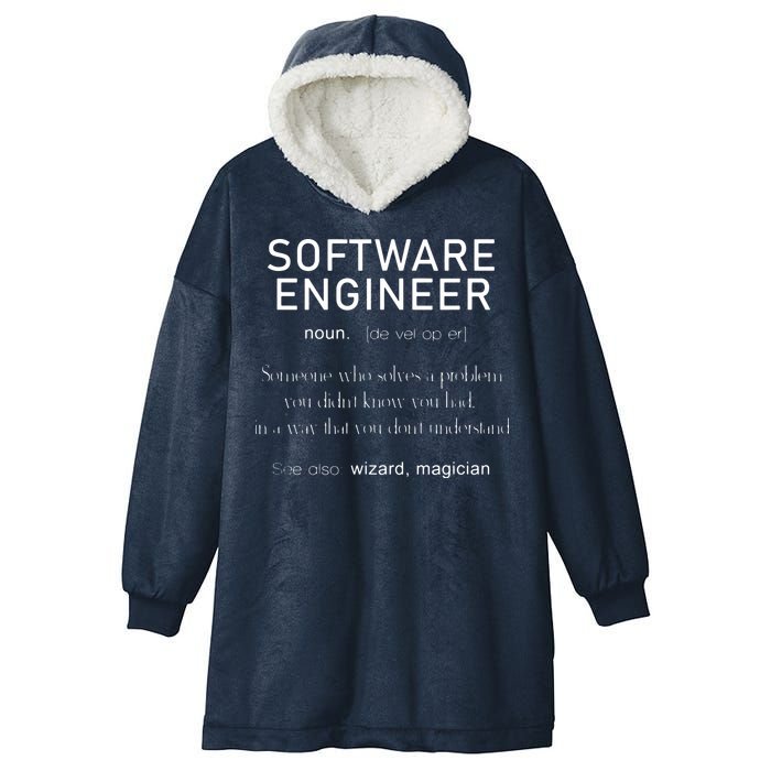 Software Engineer Definition Shirts Coder Definition Hooded Wearable Blanket