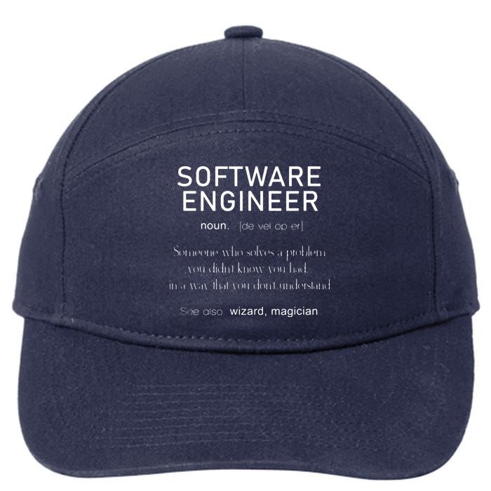 Software Engineer Definition Shirts Coder Definition 7-Panel Snapback Hat