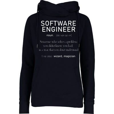 Software Engineer Definition Shirts Coder Definition Womens Funnel Neck Pullover Hood