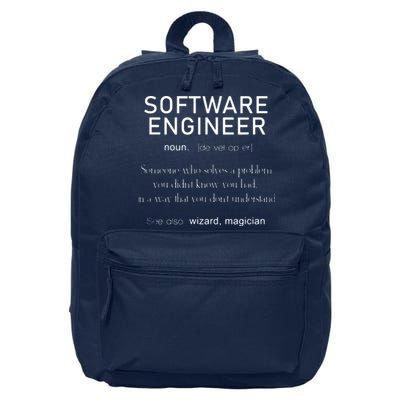 Software Engineer Definition Shirts Coder Definition 16 in Basic Backpack