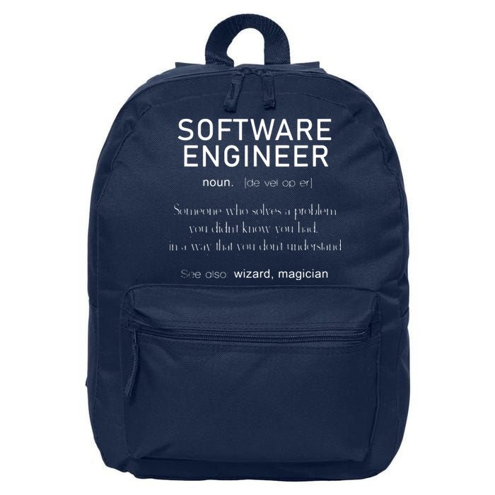 Software Engineer Definition Shirts Coder Definition 16 in Basic Backpack