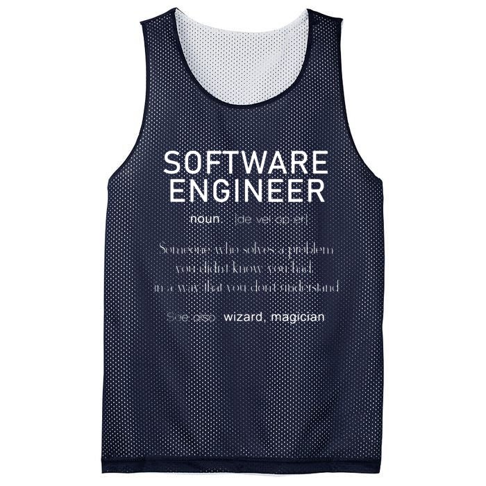 Software Engineer Definition Shirts Coder Definition Mesh Reversible Basketball Jersey Tank