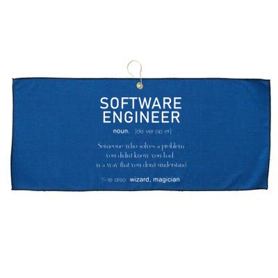 Software Engineer Definition Shirts Coder Definition Large Microfiber Waffle Golf Towel