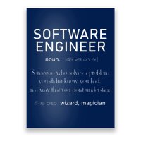 Software Engineer Definition Shirts Coder Definition Poster