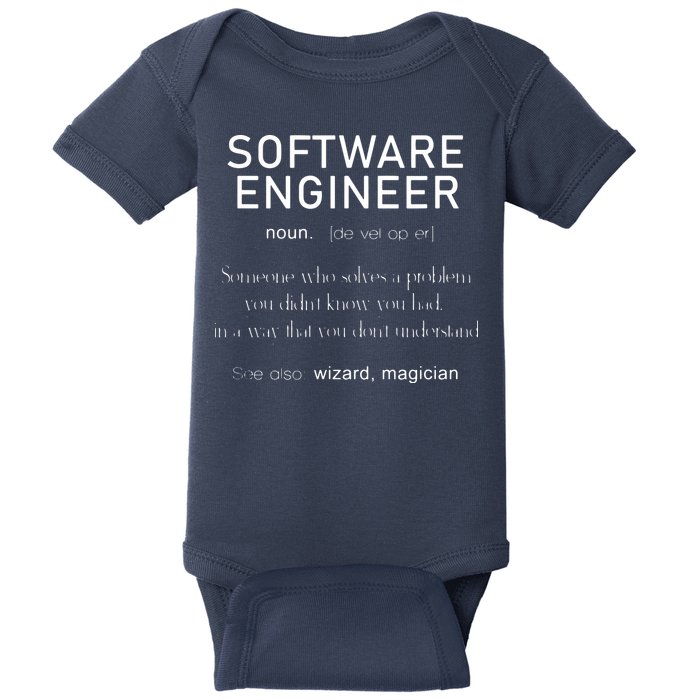 Software Engineer Definition Shirts Coder Definition Baby Bodysuit