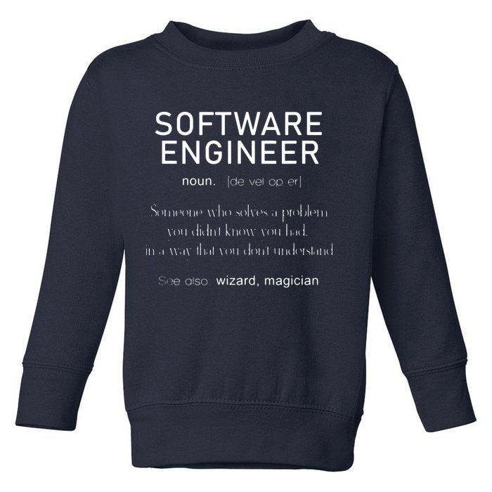 Software Engineer Definition Shirts Coder Definition Toddler Sweatshirt