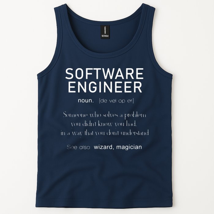 Software Engineer Definition Shirts Coder Definition Tank Top