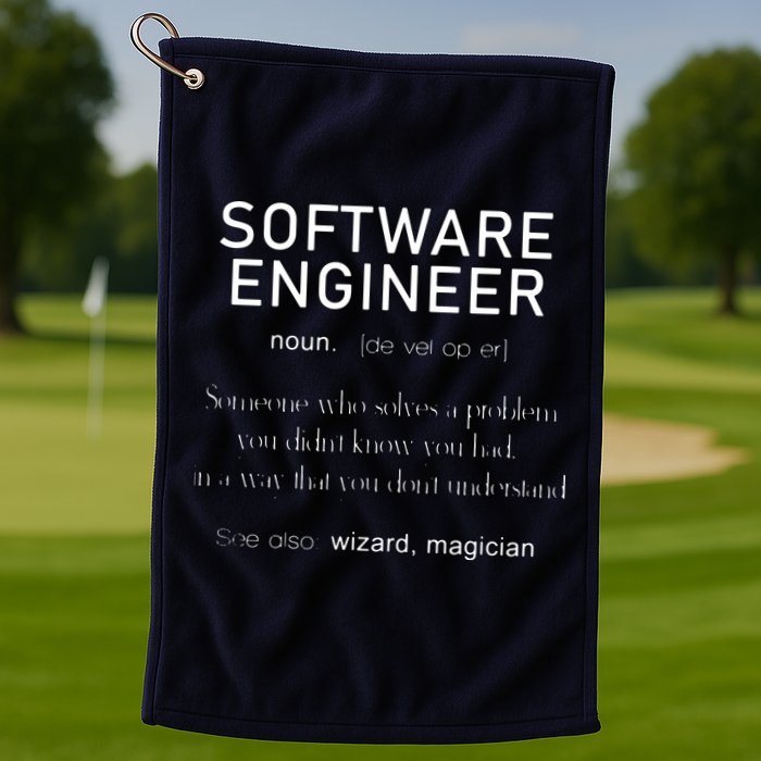 Software Engineer Definition Shirts Coder Definition Golf Towel