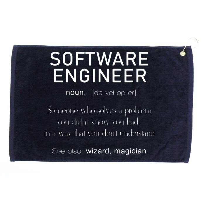 Software Engineer Definition Shirts Coder Definition Grommeted Golf Towel