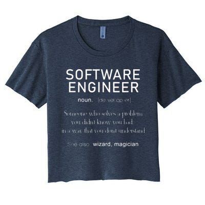 Software Engineer Definition Shirts Coder Definition Crop Top