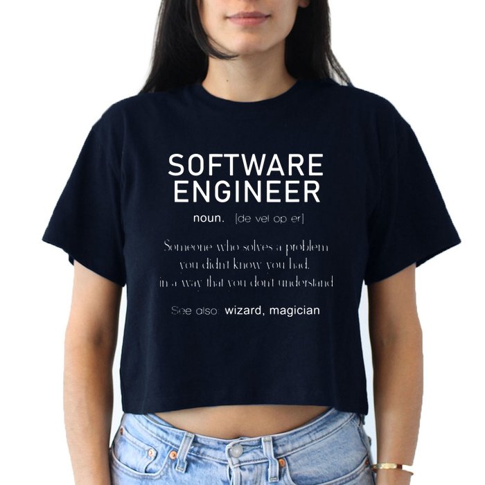 Software Engineer Definition Shirts Coder Definition Crop Top