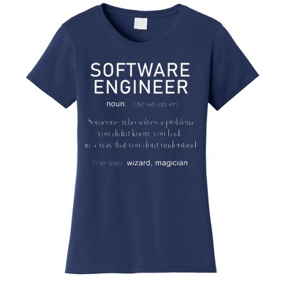 Software Engineer Definition Shirts Coder Definition Women's T-Shirt