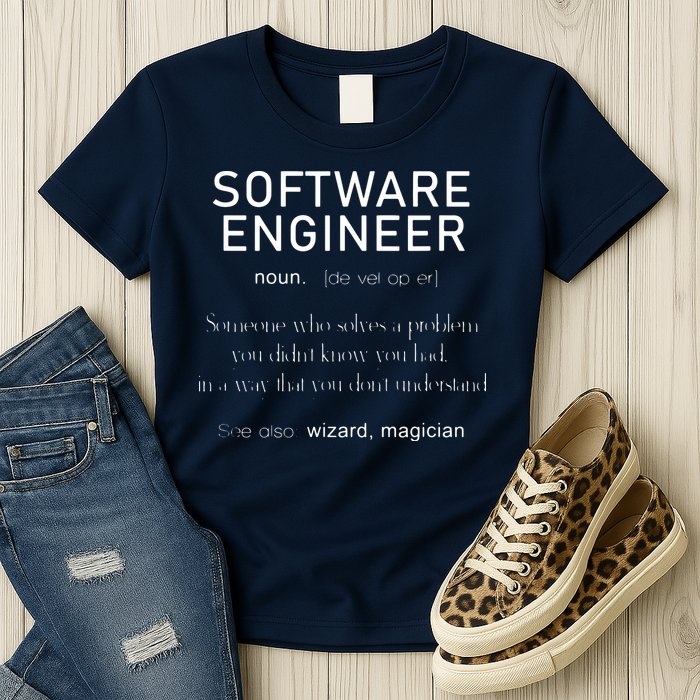Software Engineer Definition Shirts Coder Definition Womens T-Shirt