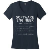 Software Engineer Definition Shirts Coder Definition Women's V-Neck T-Shirt