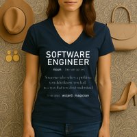 Software Engineer Definition Shirts Coder Definition Women's V-Neck T-Shirt