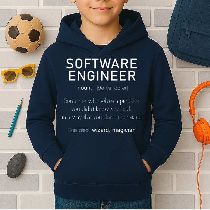 Software Engineer Definition Shirts Coder Definition Kids Hoodie
