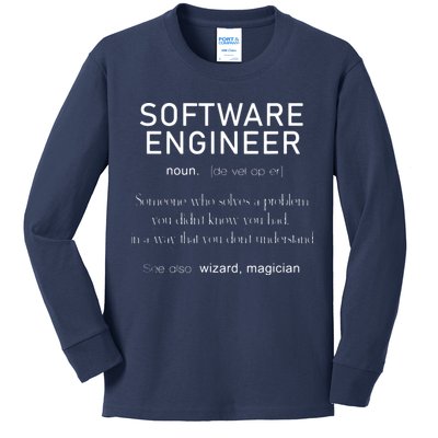 Software Engineer Definition Shirts Coder Definition Kids Long Sleeve Shirt
