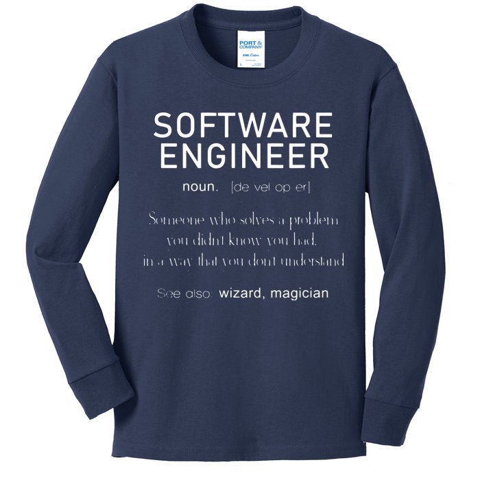 Software Engineer Definition Shirts Coder Definition Kids Long Sleeve Shirt