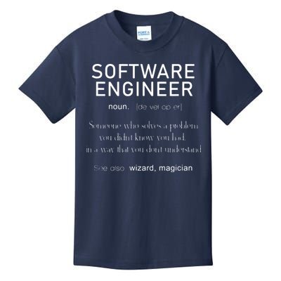 Software Engineer Definition Shirts Coder Definition Kids T-Shirt