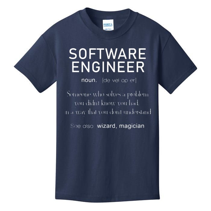 Software Engineer Definition Shirts Coder Definition Kids T-Shirt