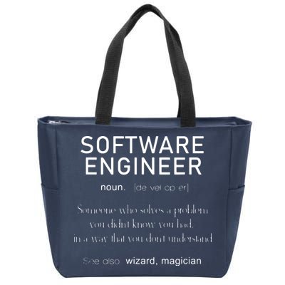 Software Engineer Definition Shirts Coder Definition Zip Tote Bag