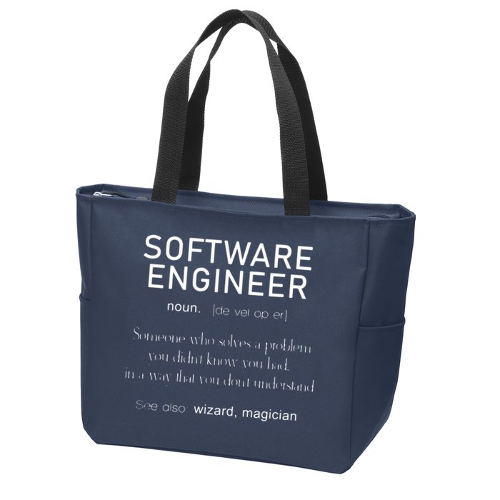 Software Engineer Definition Shirts Coder Definition Zip Tote Bag