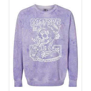 Skeleton Expensive Difficult And Talks Back Colorblast Crewneck Sweatshirt