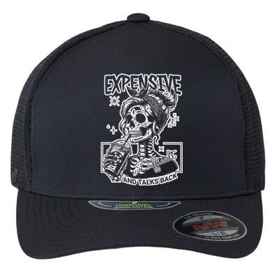 Skeleton Expensive Difficult And Talks Back Flexfit Unipanel Trucker Cap