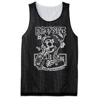 Skeleton Expensive Difficult And Talks Back Mesh Reversible Basketball Jersey Tank