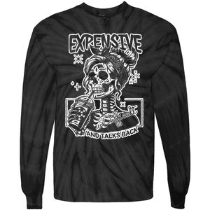 Skeleton Expensive Difficult And Talks Back Tie-Dye Long Sleeve Shirt