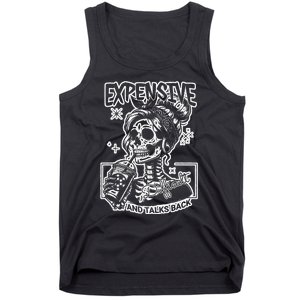 Skeleton Expensive Difficult And Talks Back Tank Top